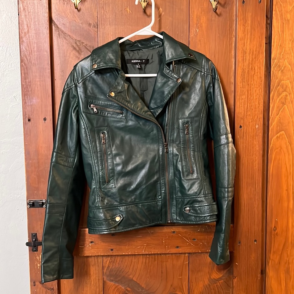 Kenna T Green Leather Jacket